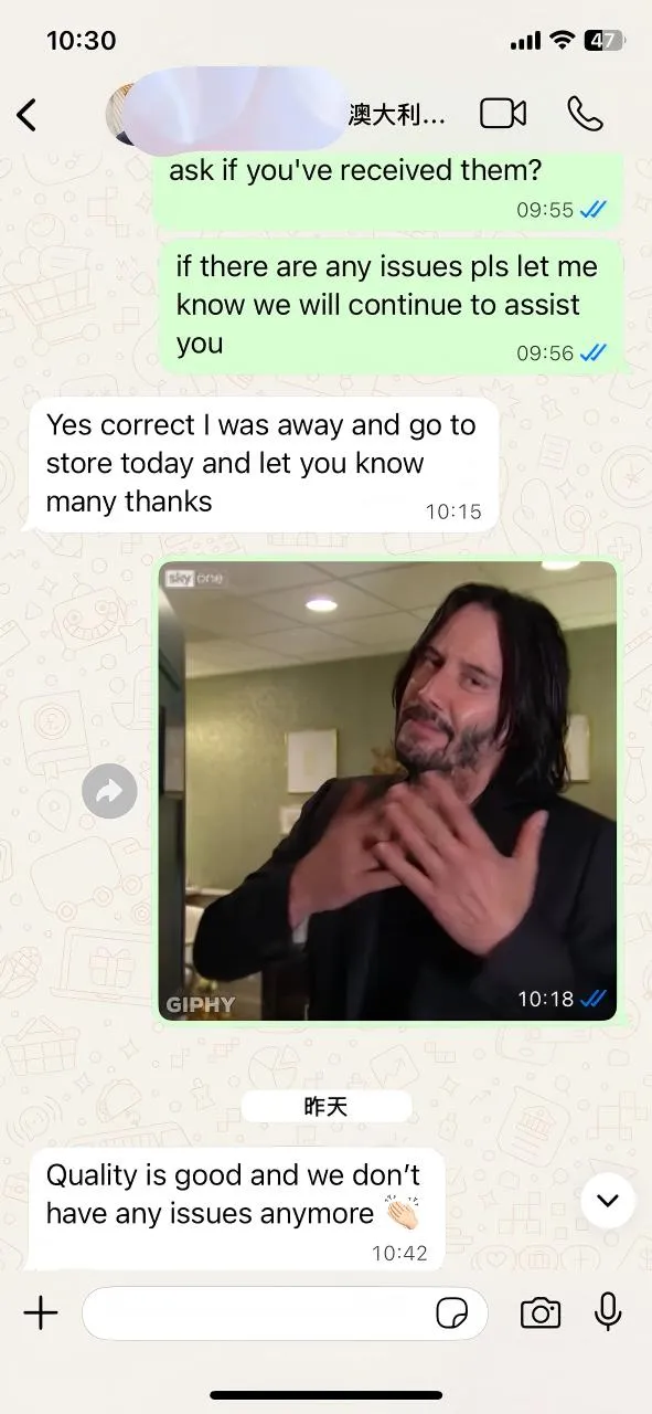 ردود الفعل من عملائنا الأستراليين: الجودة هي أفضل تواصل